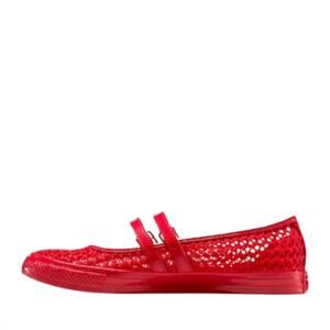NEW CONVERSE women's chuck taylor all star dainty mary jane shoes in red/red/sil